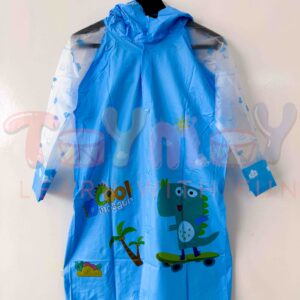 D Cool Dinosaur Children PVC Raincoat (Sky Blue)